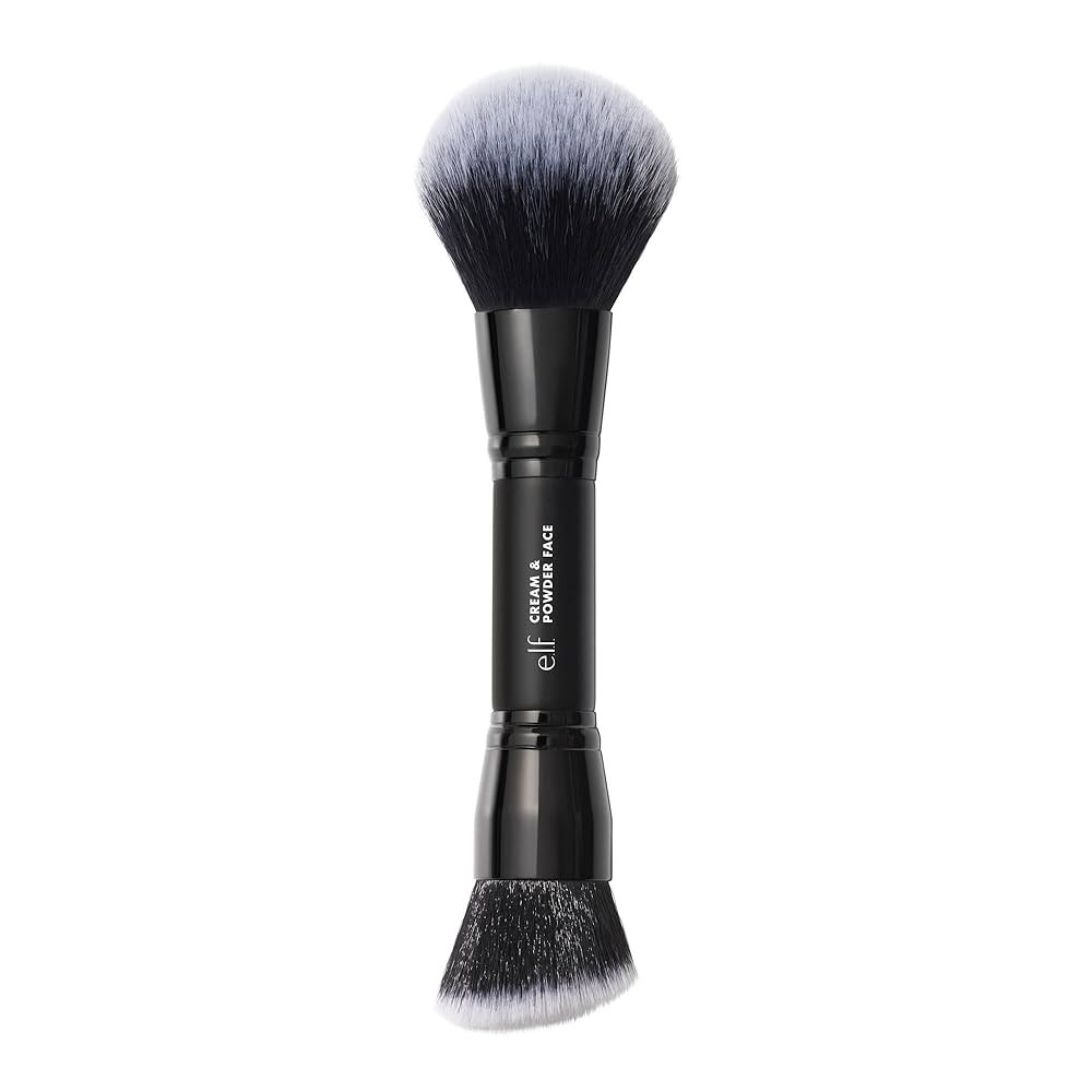 e.l.f. Dual-Ended Cream + Powder Brush, Two-in-One Makeup Brush For Creating A Gorgeous, Airbrush... | Amazon (US)