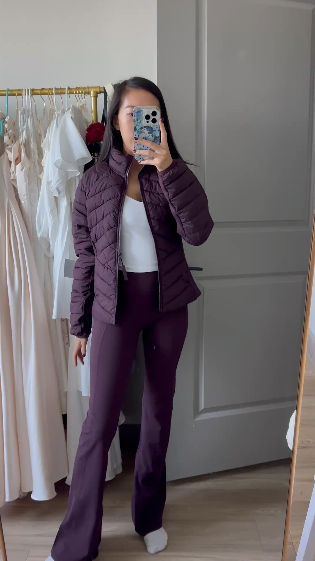 Puffer jacket (XS), flare leggings (XS), fabletics outfit, activewear outfit 

#LTKHoliday #LTKActive #LTKfitnessgoals