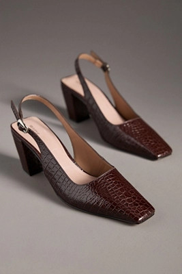 Maeve Snip-Toe Slingback Block Heels | Anthropologie (US)