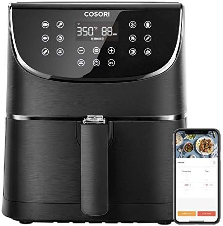 Cosori Smart WiFi Air Fryer 5.8QT(100 Recipes), 1700 Watt Programmable Base for Air Frying, Roasting | Amazon (US)