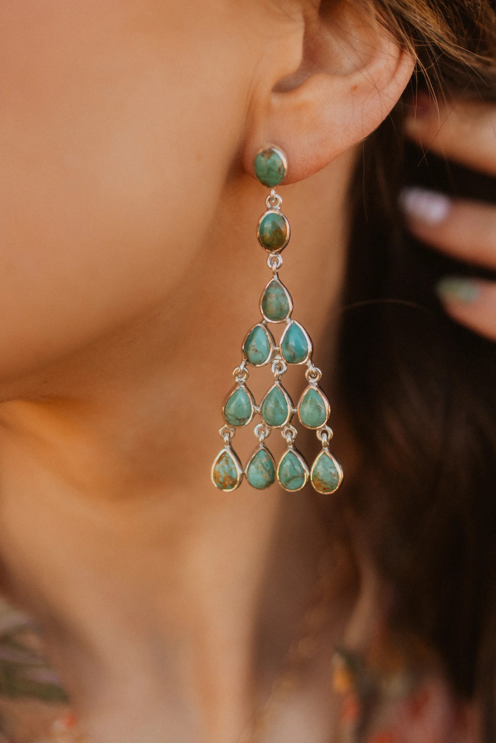 Janelle Earrings | Turquoise | Goldie Lew Jewelry, LLC