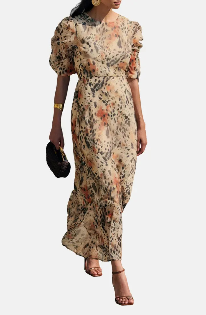 Friends Like These Ruched Puff Sleeve Chiffon Maxi Dress | Nordstrom | Nordstrom