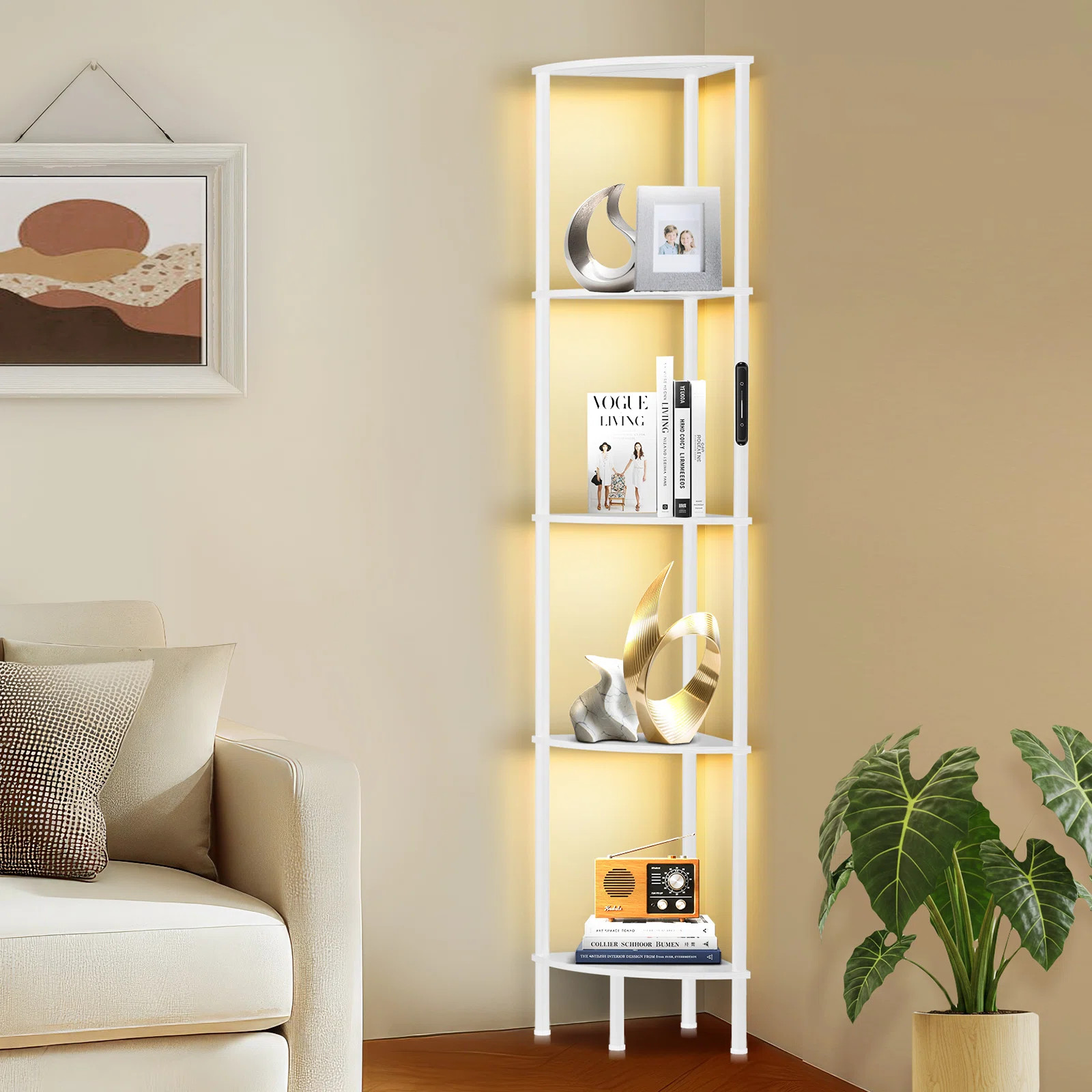 67" Floor Lamp with LED Lights, Touch & Remote Control, 3 Color Temperature, Dimmable Tall Corner... | Wayfair North America