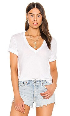 COTTON CITIZEN Classic V Neck Tee in White from Revolve.com | Revolve Clothing (Global)