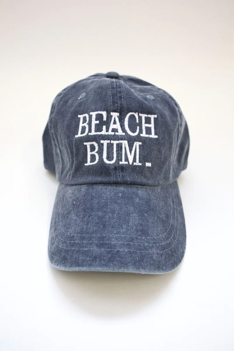 Beach Bum Embroidered Baseball Cap | The Pink Lily Boutique