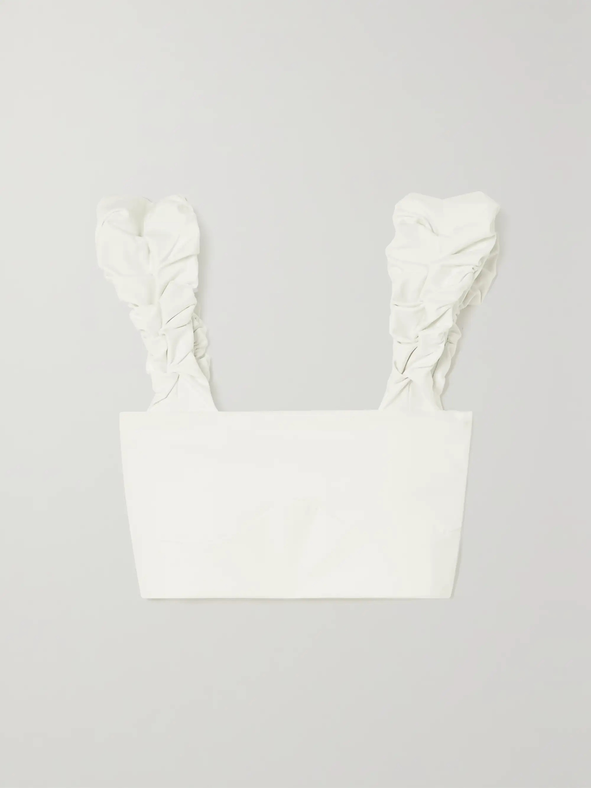 Scrunchie cropped ruffled stretch-jersey top | NET-A-PORTER (US)