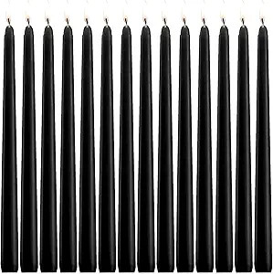YIHANG Black Taper Candles - Set of 14 Dripless Candles - 10 inch Tall, 3/4 inch Thick - 7.5 Hour... | Amazon (US)