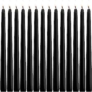 YIHANG Black Taper Candles - Set of 14 Dripless Candles - 10 inch Tall, 3/4 inch Thick - 7.5 Hour... | Amazon (US)