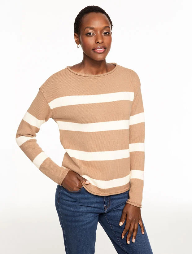 Roll Neck Sweater - Stripe | Talbots