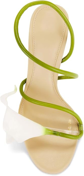 Floral Stiletto Heels for Women Elegant Calla Lily Open Toe Strappy High Heel Sandals Party Weddi... | Amazon (US)