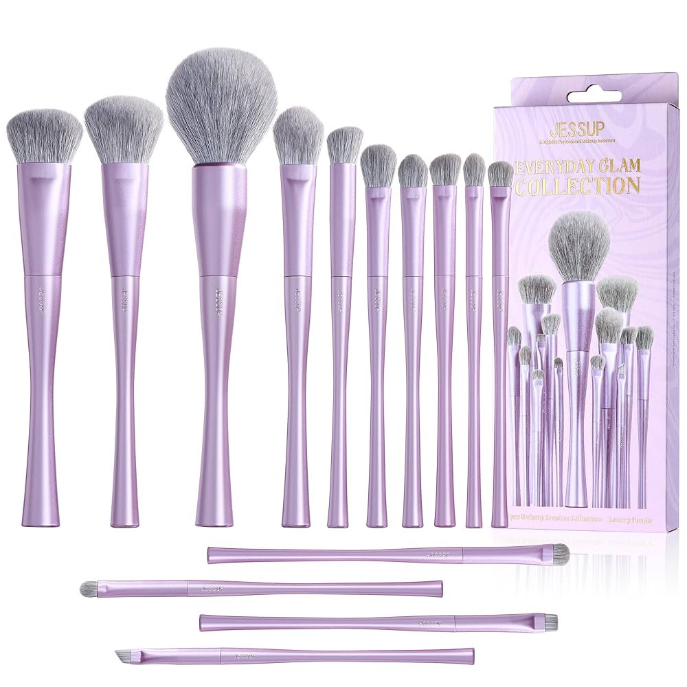 Jessup Makeup Brushes Set Professional 14pcs Vegan Make Up Brushes, Foundation Eyeshadow Conceale... | Amazon (US)