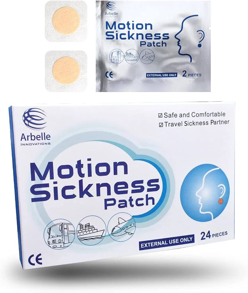 Motion Sickness Patches - 24 Pack - Travel Friendly Packets - Cars Airplanes Cruise Trains & Othe... | Amazon (US)