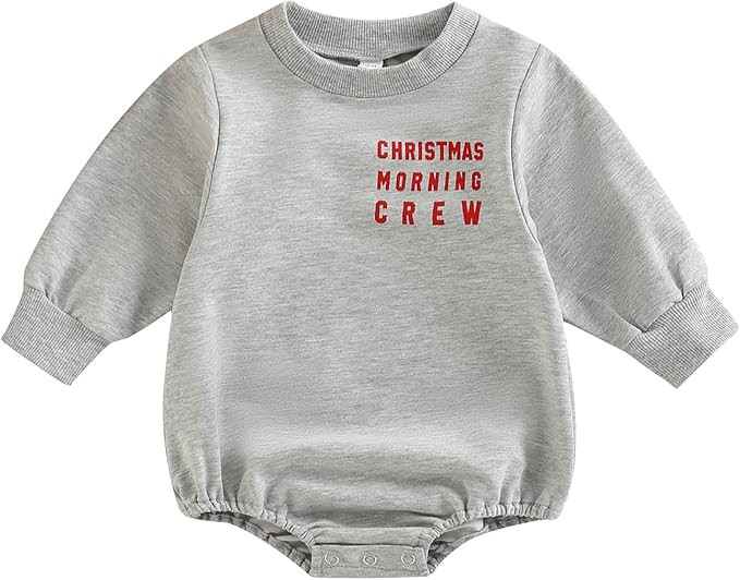 Newborn Baby Girl Boy Sweatshirt Romper Long Sleeve 0 3 6 12 18 Months Fall Winter Clothes | Amazon (US)