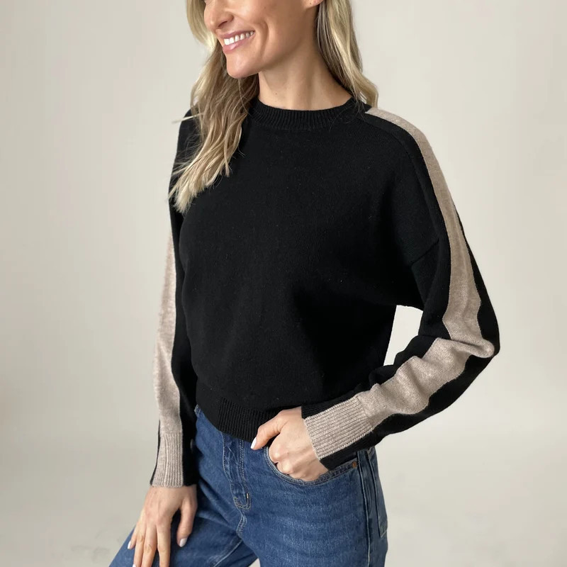 Six Fifty Nicole Sweater - Black/Latte - Black - S | Verishop