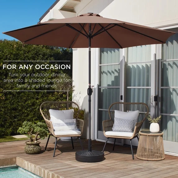 Best Choice Products 10ft Outdoor Steel Market Patio Umbrella w/ Crank, Tilt Push Button, 6 Ribs ... | Walmart (US)