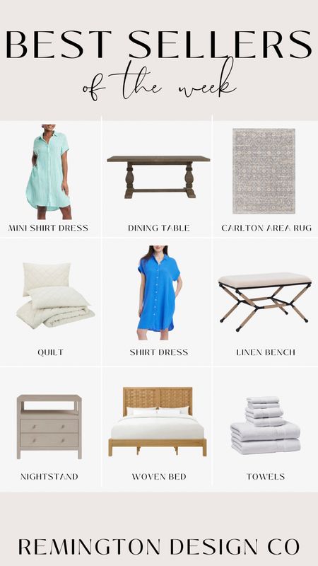 Weekly Bestseller - mini shirt dress - summer dress - area rugs - bench - linen bench - woven bed - summer quilts 

#LTKHome #LTKSeasonal #LTKStyleTip