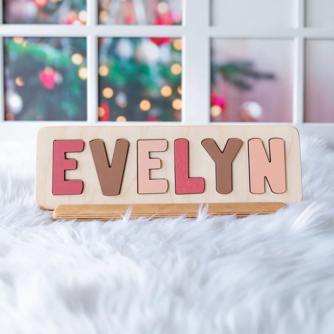 Wooden Name Puzzle Christmas Gift for Kids Stocking Stuffer - Etsy | Etsy (US)