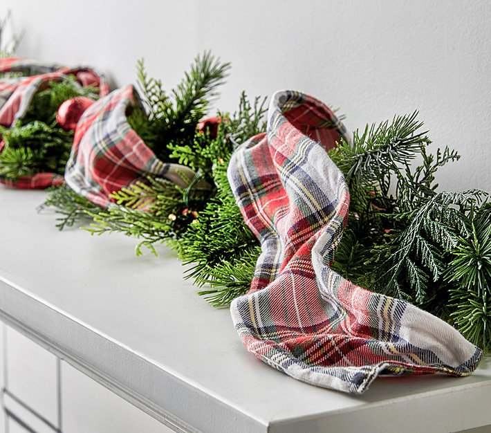Classic Plaid Fabric Tree Garland | Pottery Barn Kids