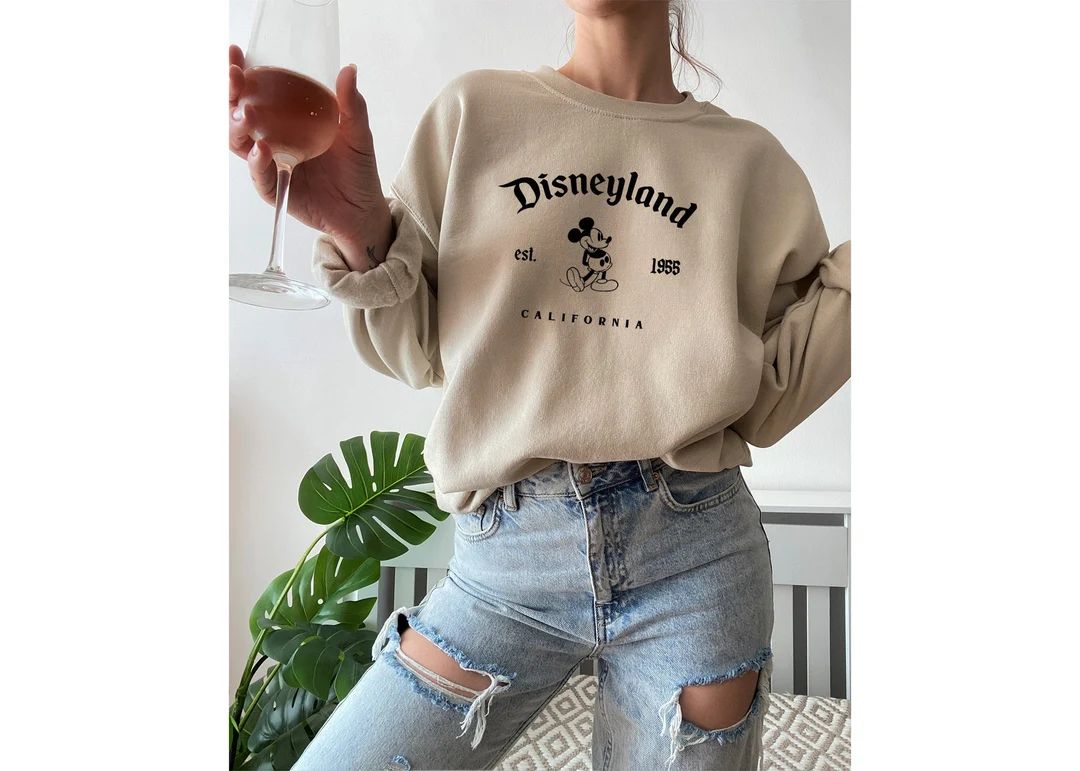 Disneyland Sweatshirt Vintage Mickey Sweatshirt Disneyland - Etsy | Etsy (US)