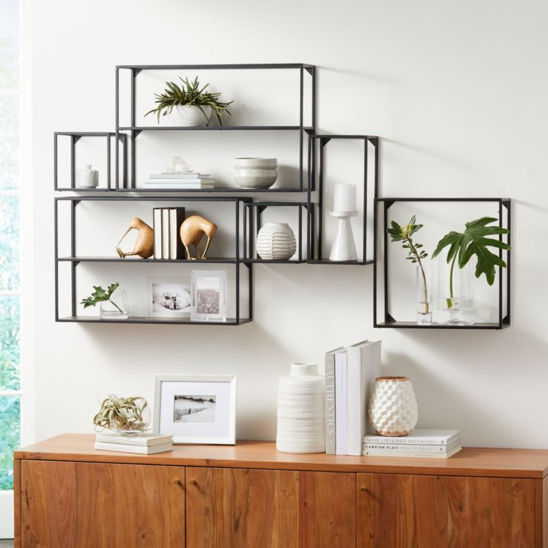 Booker Climbing Wall Display Shelf, Set of 6 + Reviews | Crate and Barrel | Crate & Barrel