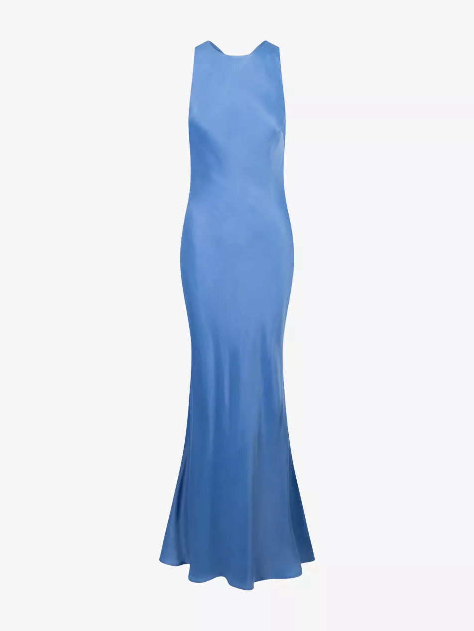 Jai Draped-Back Satin Maxi Dress | Selfridges