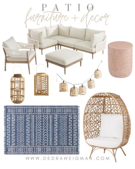Patio furniture inspiration! Loving these options for a patio this season! 

#patiofurniture #eggchair #outdoorrug 

#LTKhome #LTKSeasonal #LTKstyletip