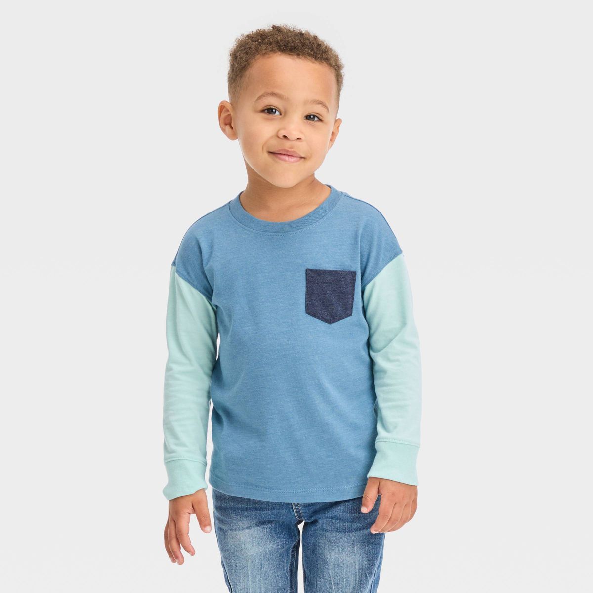 Toddler Boys' Long Sleeve Colorblock T-Shirt - Cat & Jack™ | Target