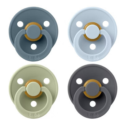 Bibs Colour Latex Pacifier - Size 1: 0-6 Months - Petrol/Sage/Baby Blue/Iron - 4pk | Target