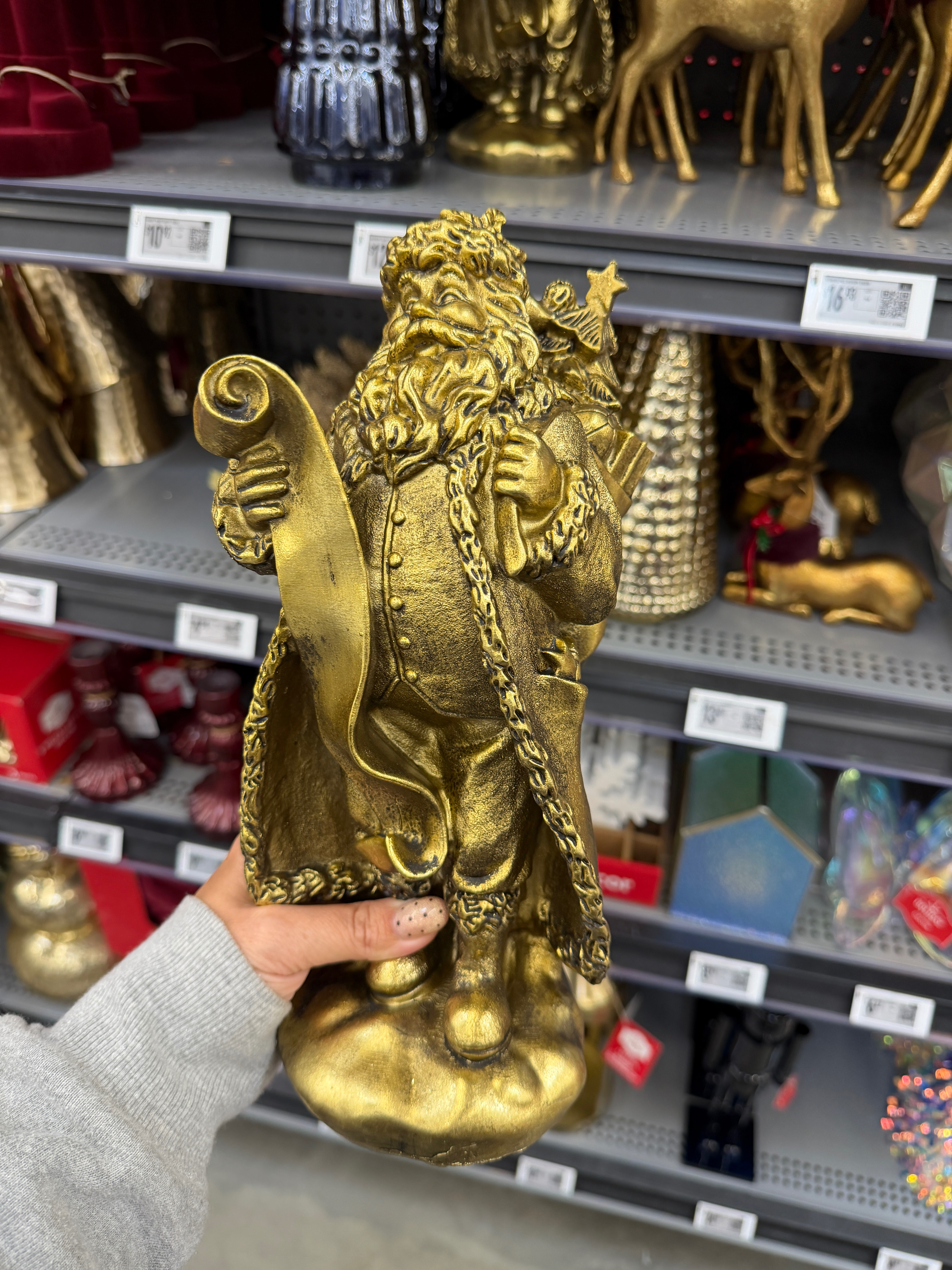 This golden Santa at Walmart is under $13 and so classic for Christmas! 

 #LTKSeasonal #LTKHome