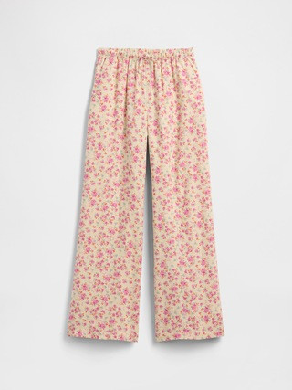 Kids Pull-On Wide-Leg Linen-Blend Pants | Gap Factory
