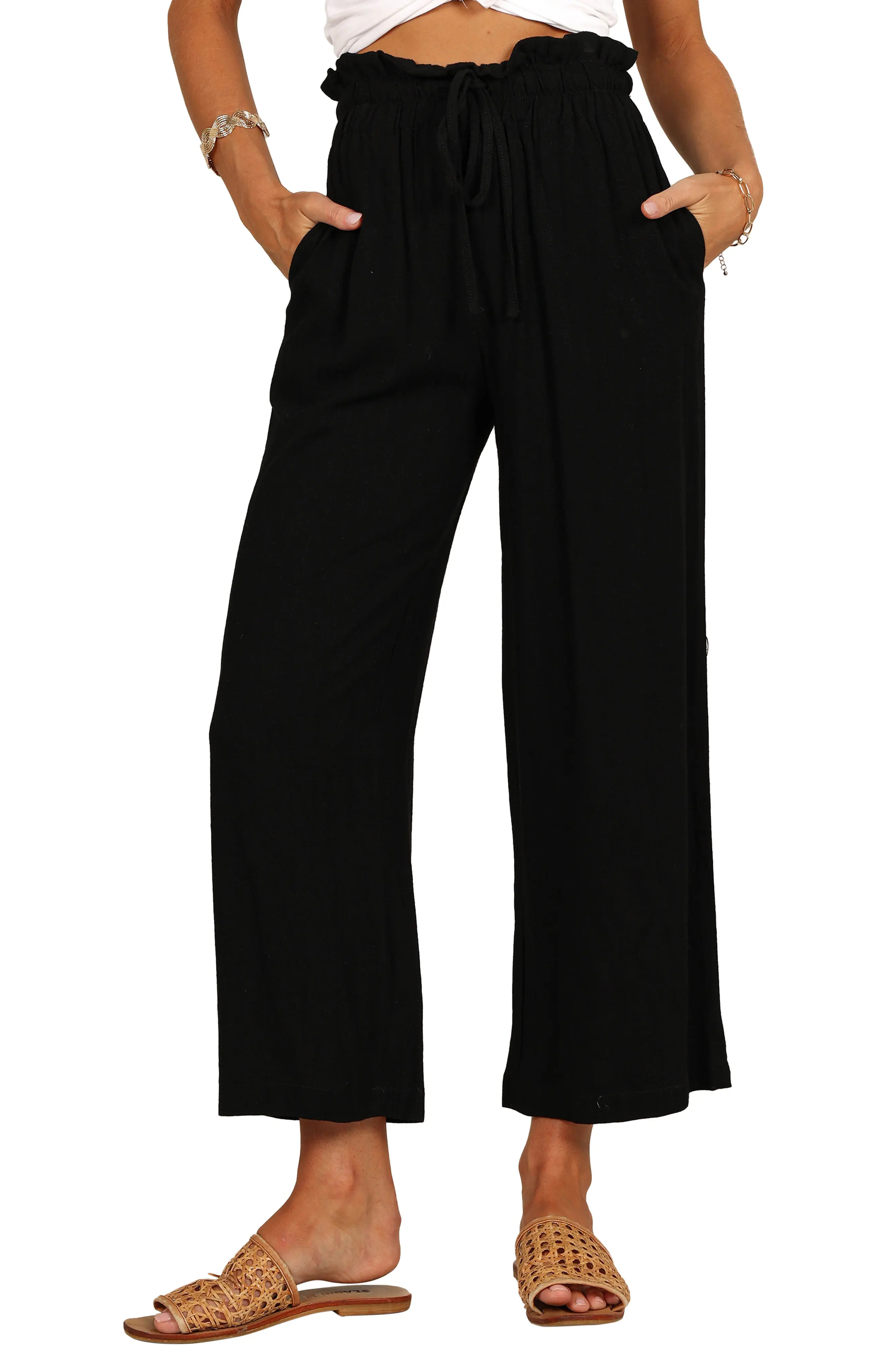 Hawthorne Linen Blend Wide Leg Crop Pants (Women) | Nordstrom | Nordstrom