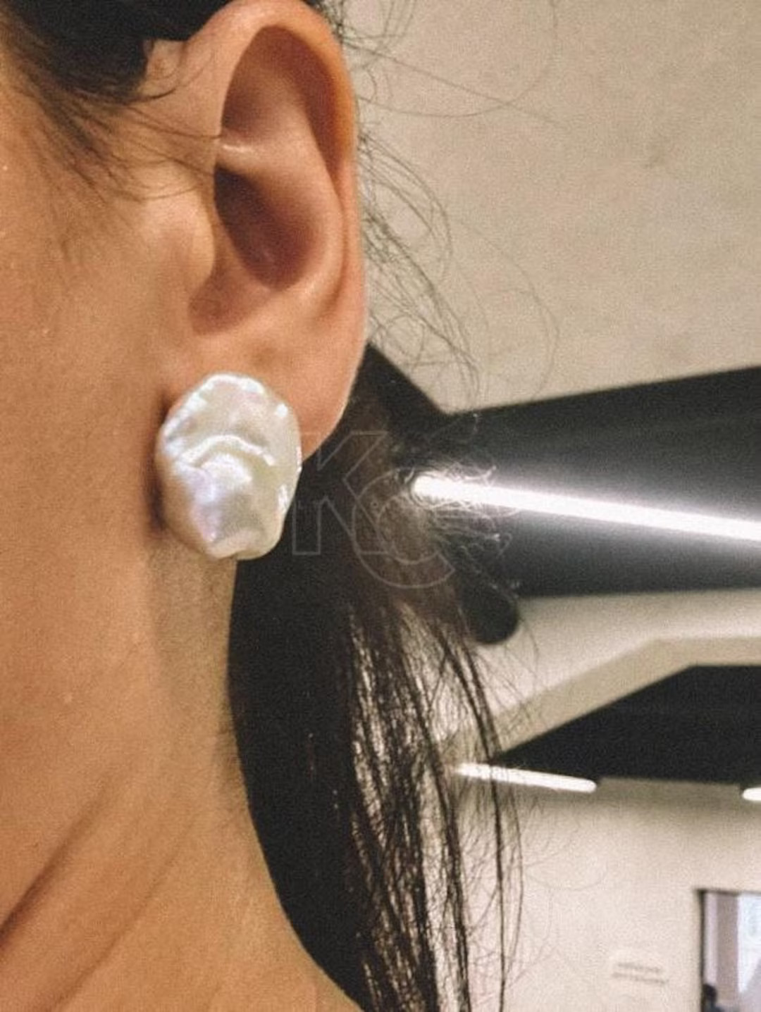 Baroque Pearl Earrings Natural Freshwater Pearl Stud Earrings Irregular Pearls Earrings With Ster... | Etsy (US)