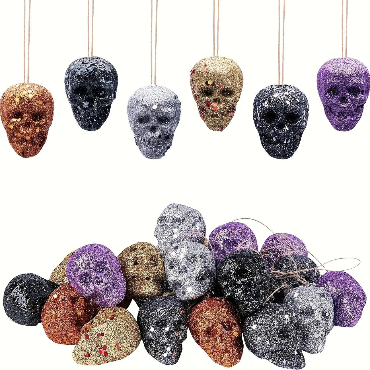 30pcs Colorful Skull Heads - Perfect for Halloween Mardi Gras Parties & Christmas Trees! | Temu Affiliate Program