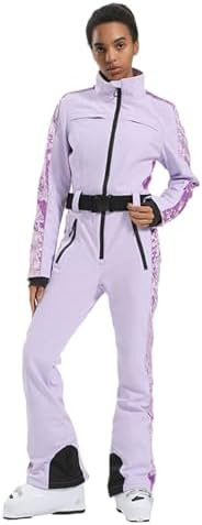 GSOU SNOW Ski Suit Women Snowsuit Slim One Piece Jumpsuit Snow Jackets Waterproof Winter Windproo... | Amazon (US)
