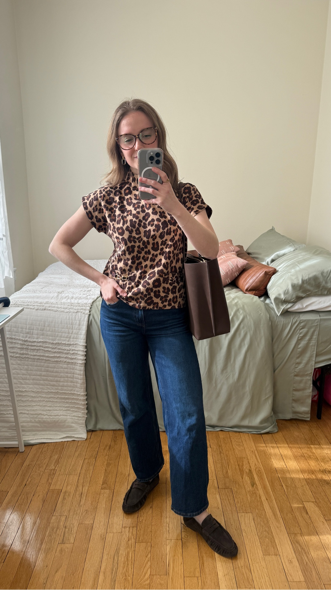 Easy work wear outfit. Xs petite leopard sweater top. On clearance for $28. Jeans $50 & free shipping. Wearing size 25 and inseam 28 I’m 5ft 2 117 lbs

#LTKWorkwear #LTKSaleAlert