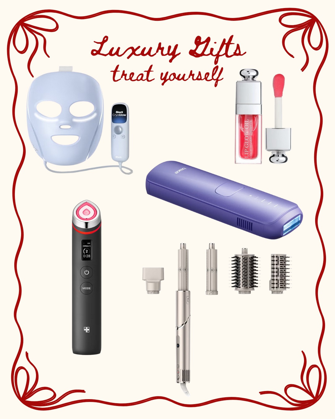 Luxury gifts, gift guide, gifts for her, led face mask, lip oil, shark, beauty gifts, laser hair removal, medicube

#LTKHoliday #LTKBeauty #LTKGiftGuide