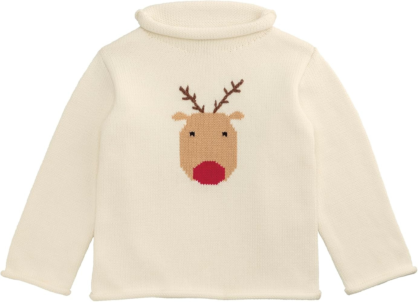 Mud Pie Kids Christmas Reindeer Rollneck Sweater | Amazon (US)