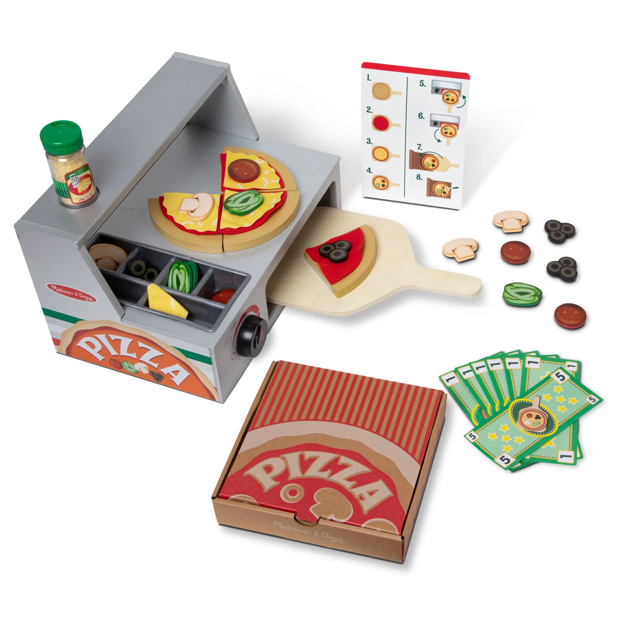 Top & Bake Pizza Counter - Wooden Play Food | Melissa and Doug