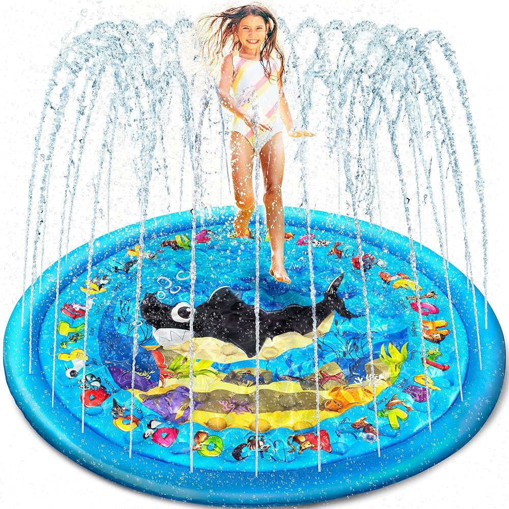 Splash Pad for Kids - Outdoor Water Toys for Toddlers - Outside Splash Mat for Kids - Water Summe... | Amazon (US)