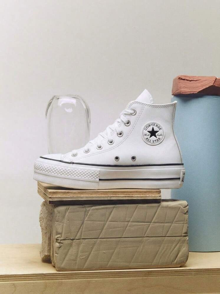 Converse Chuck Taylor All Star Lift HI Unisex Sneakers Faux Leather Bold High Top Medium Width Urban Athletic Casual Fashidaily White US1-14 561676C | SHEIN