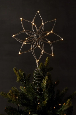 Pre-Lit LED Christmas Tree Topper, Flower | Anthropologie (US)