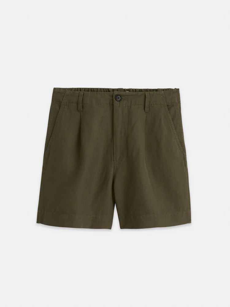 Madeline Pleated Shorts in Twill | Alex Mill