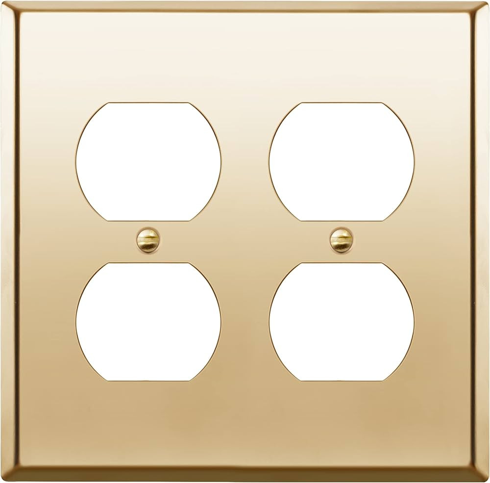 ENERLITES Double Duplex Receptacle Metal Wall Plate, Socket Outlet Switch Cover, Stainless Steel ... | Amazon (US)