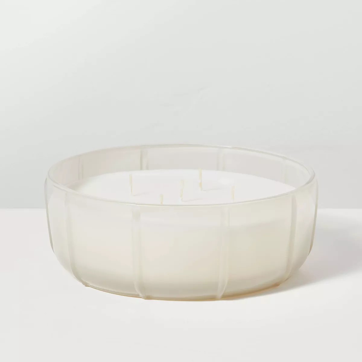 Tinted Glass Lavender & Birch Ribbed Jar Candle Light Gray - Hearth & Hand™ with Magnolia | Target