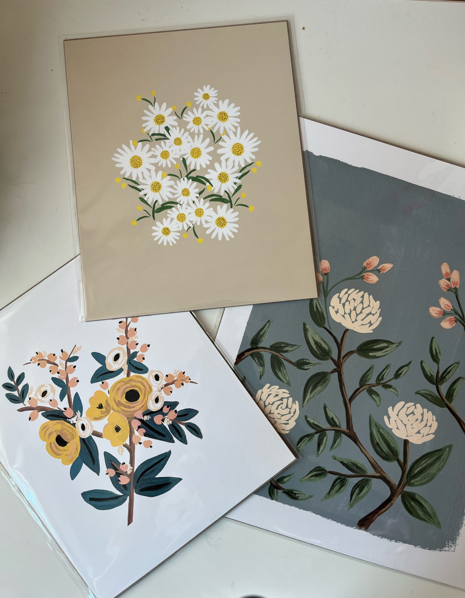Whimsical floral prints for girls bedroom. Blue/green is in size 11x14, other 2 in size 8x10