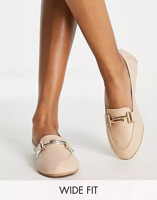 RAID Wide Fit Nidhi loafer with snaffle in beige | ASOS (Global)