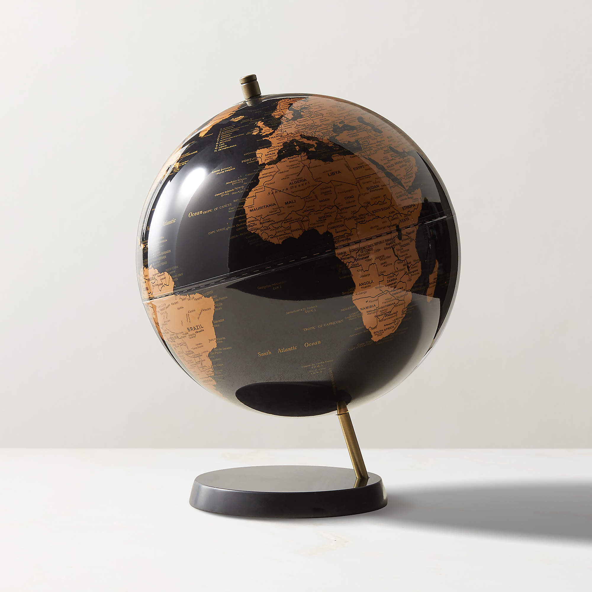 Modern Black Marble Globe + Reviews | CB2 | CB2