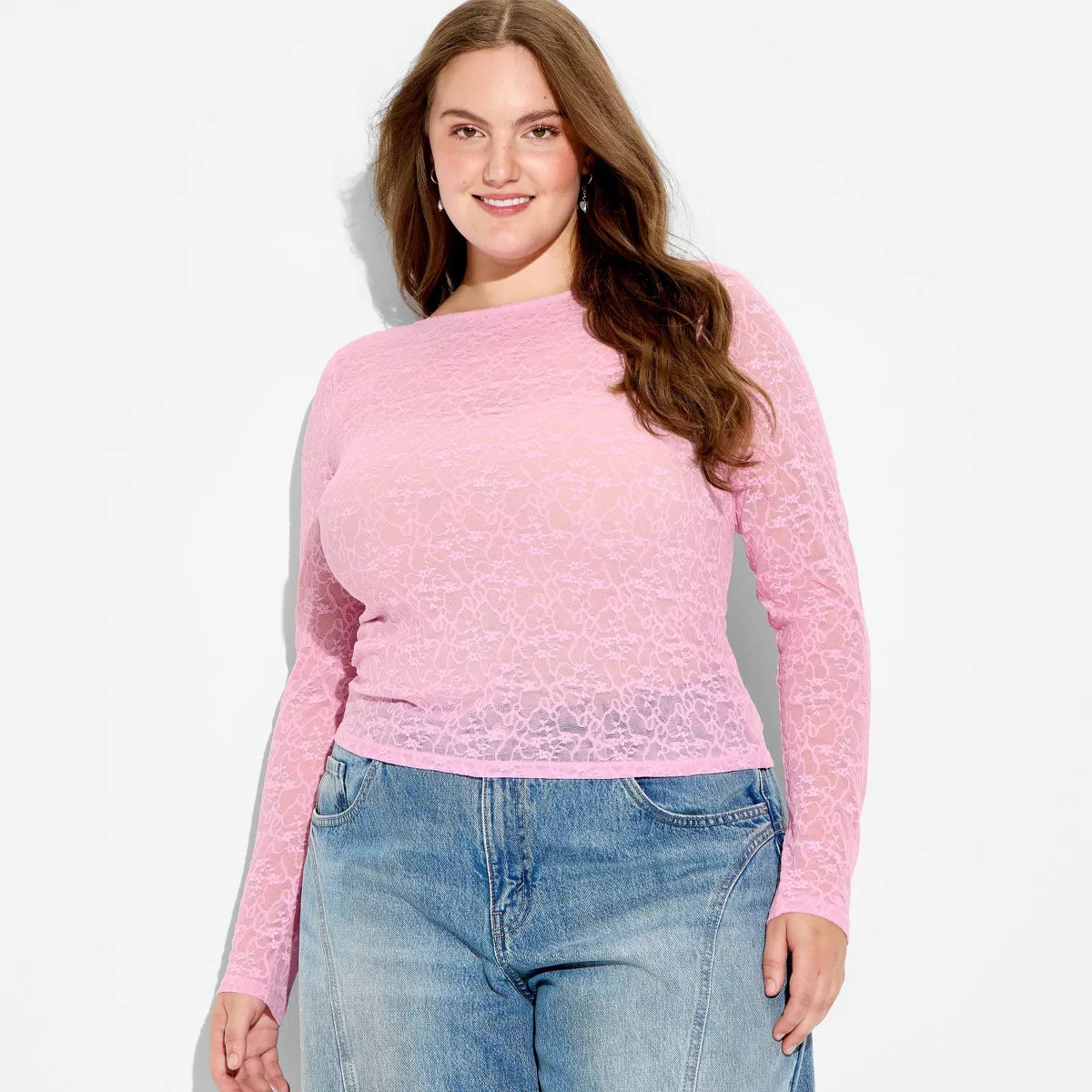 Women's Long Sleeve Back Lace Blouse - Wild Fable™ | Target