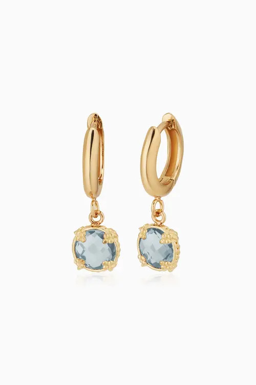 Oradina 14K Gold Antica Drop Earrings in Yellow Gold - Blue Topaz at Nordstrom, Size Medium | Nordstrom