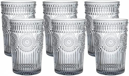 Kingrol 6 Pack 12 oz Romantic Water Glasses, Premium Drinking Glasses Tumblers, Vintage Glassware Se | Amazon (US)